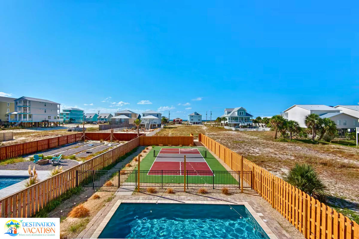Private pool and sports court create endless fun.