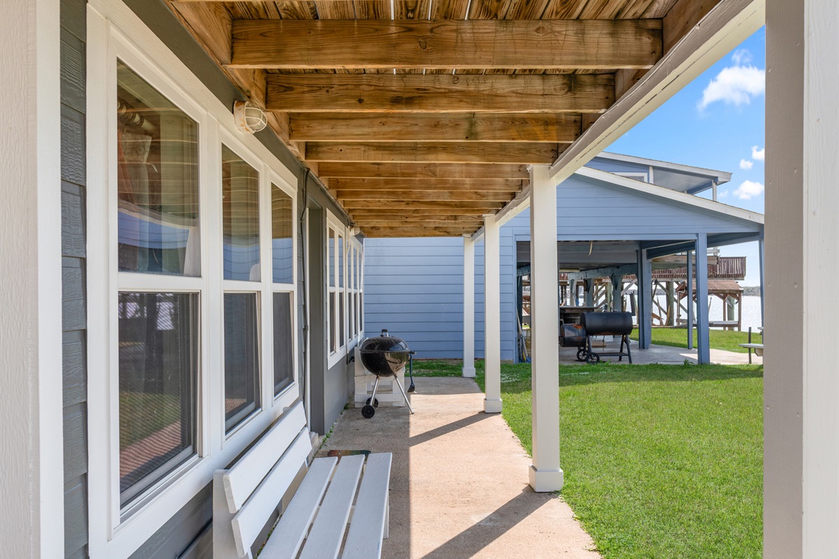 Porch with view of river (downstairs)