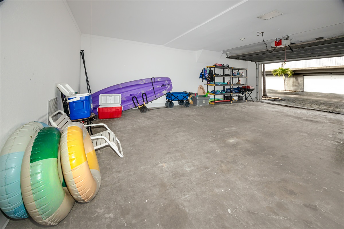 beach gear, paddle boards, coolers, grill etc.