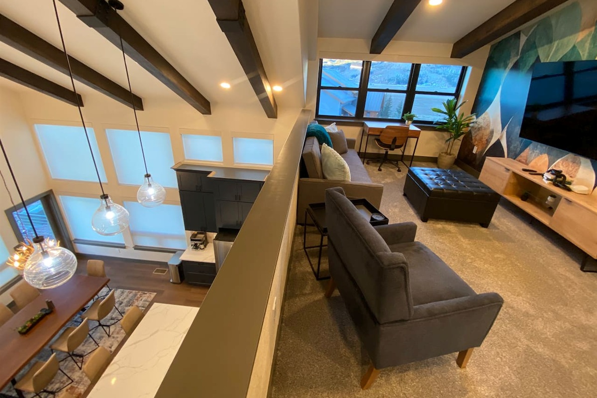 Loft/Game room and Kitchen/Dining area.