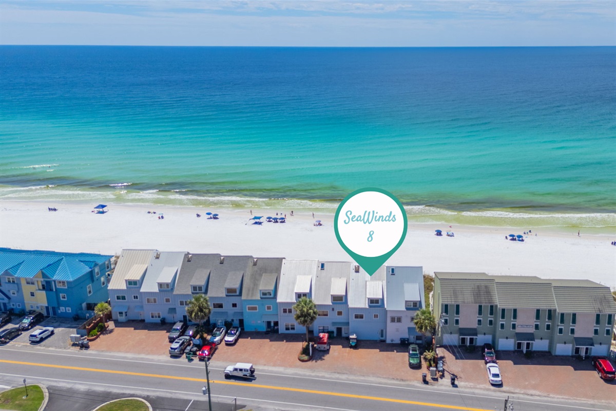 SeaWinds 8 is a Spacious, 3-Level, Beach Front Townhome - Fully Remodeled in January 2026, has all New Furniture, Comes Fully-Stocked with Games and Beach Gear, a private Hot Tub, and more!