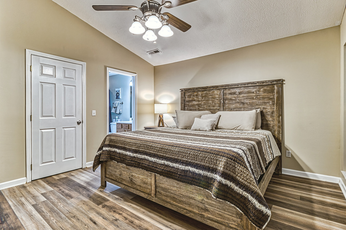 King size bed with lots of room to stretch out on