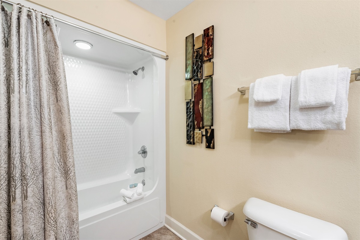 Guest bathroom with tub/shower combo