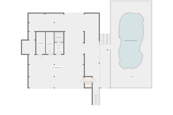 Ground Level Floor Plan (Carport and Pool)