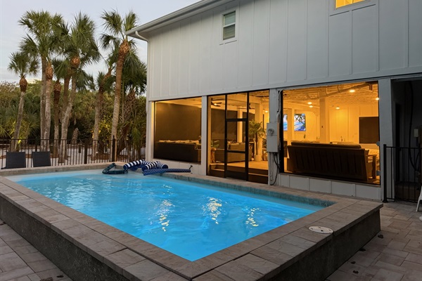Enjoy the private heated pool any time of the year, day or night