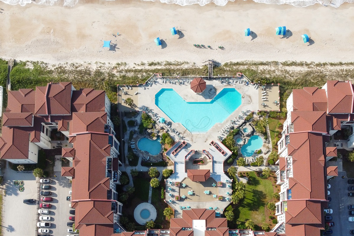 Aerial photos of the pool
