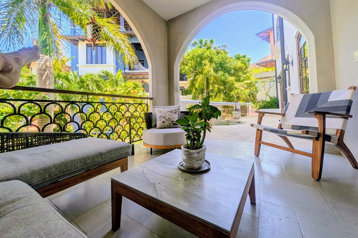 Covered outdoor seating
