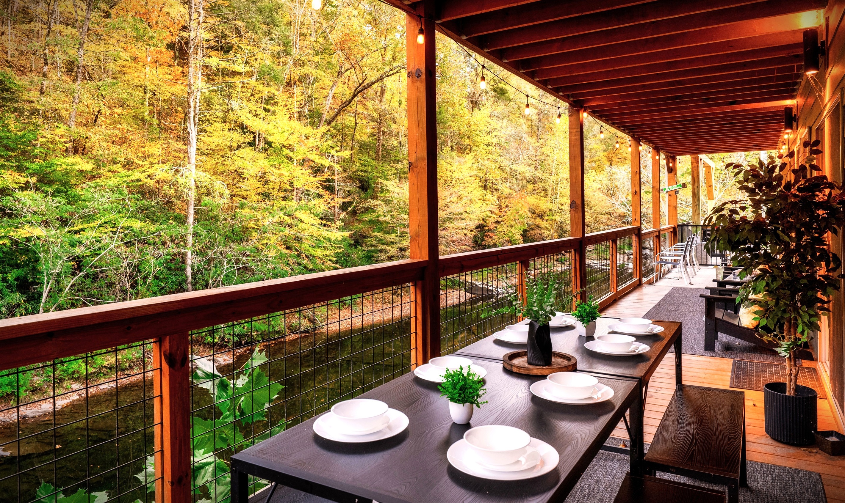 Al Fresco dining next by the river's edge, offering peaceful river views and unforgettable open-air moments.