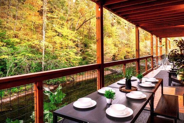 Al Fresco dining next by the river's edge, offering peaceful river views and unforgettable open-air moments.