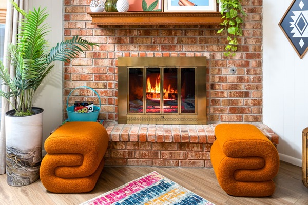 Living room fireplace