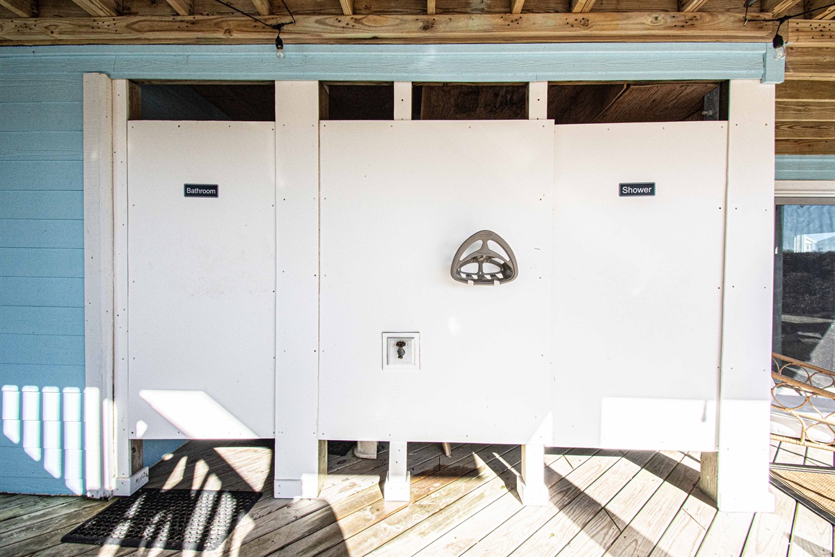 Outdoor bathroom and shower