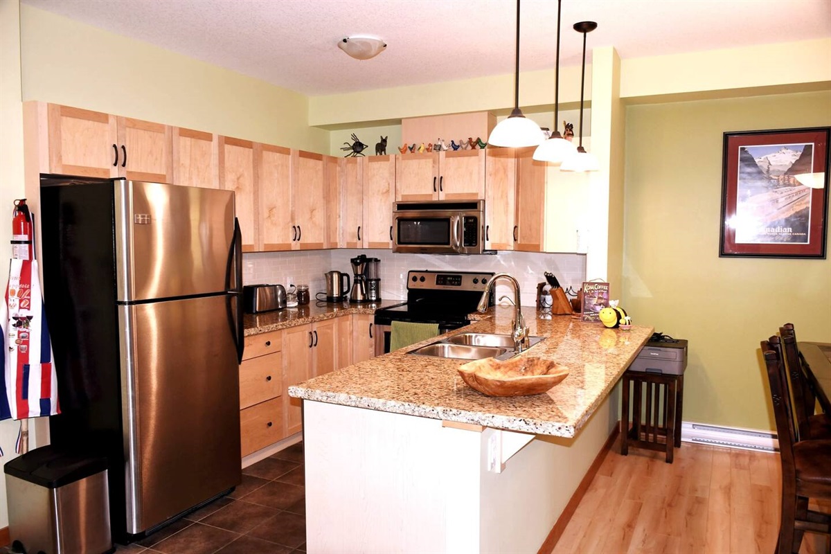 Well equipped kitchen. Fridge, Stove, Oven, Dishwasher, Microwave, Coffee Maker, Toaster