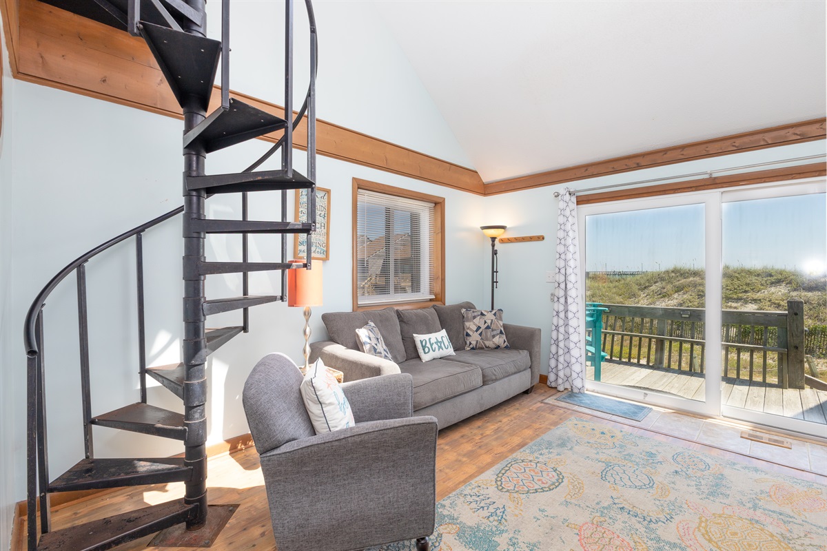 Living area, full of natural light!