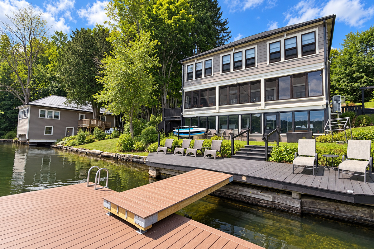 Take advantage of the large dock overlooking the beautiful Goodyear Lake.