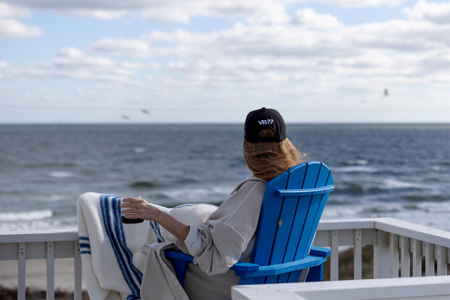 The oceanfront balcony is a great place to sit and enjoy your morning coffee or a glass of wine.