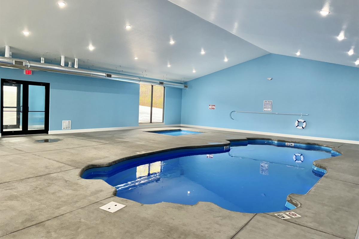 Large, relaxing, and heated indoor pool.