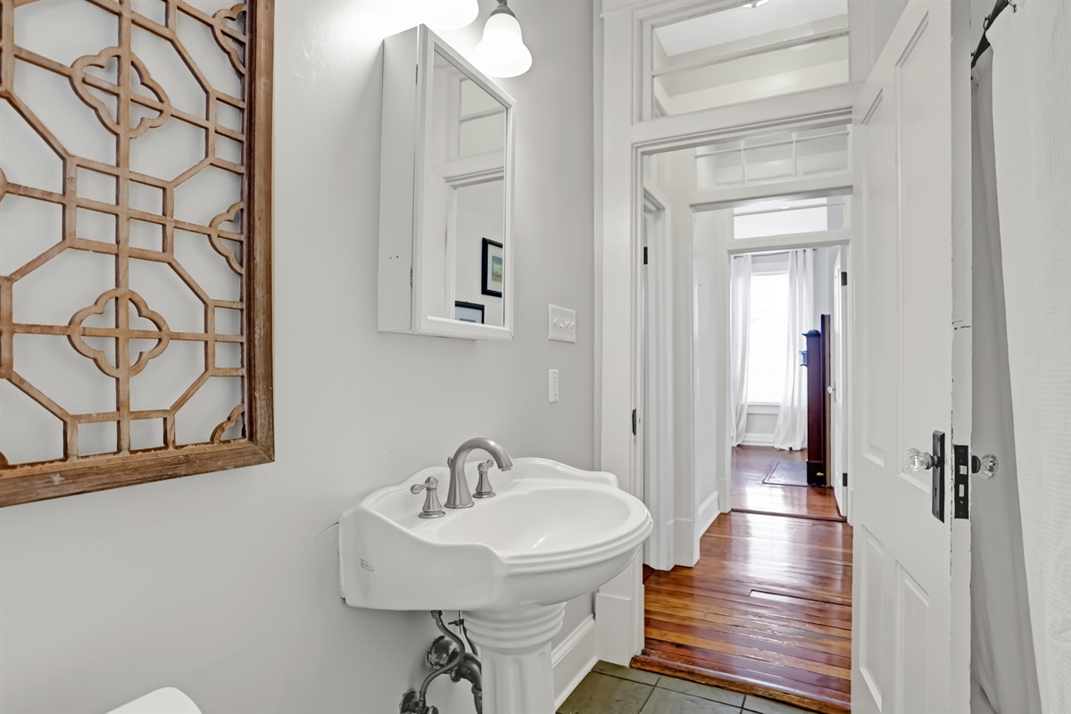 Bright and functional bathroom with timeless Southern style.