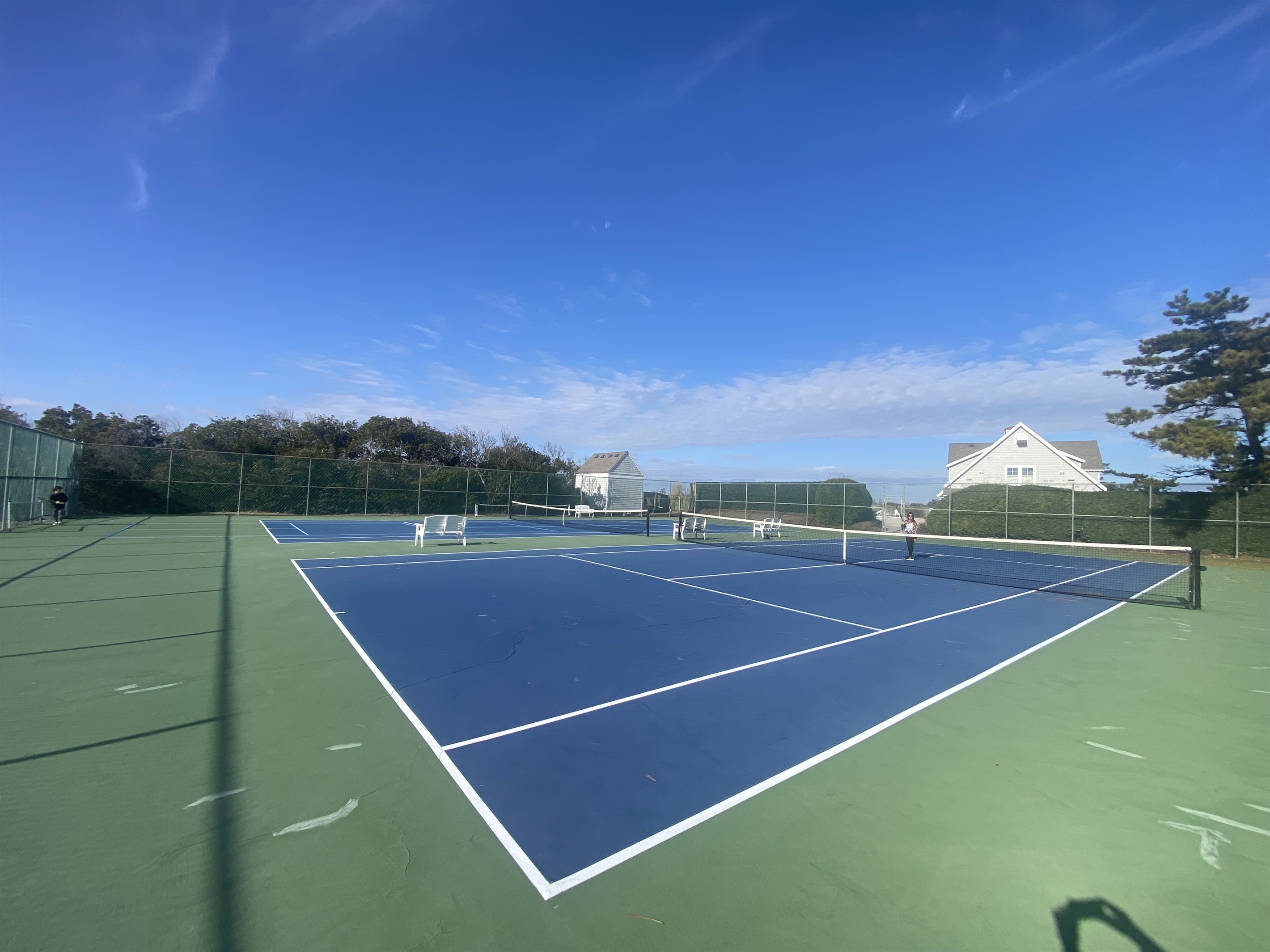Tennis and pickleball courts available at Sanderling Community Center for a small fee paid at courts!