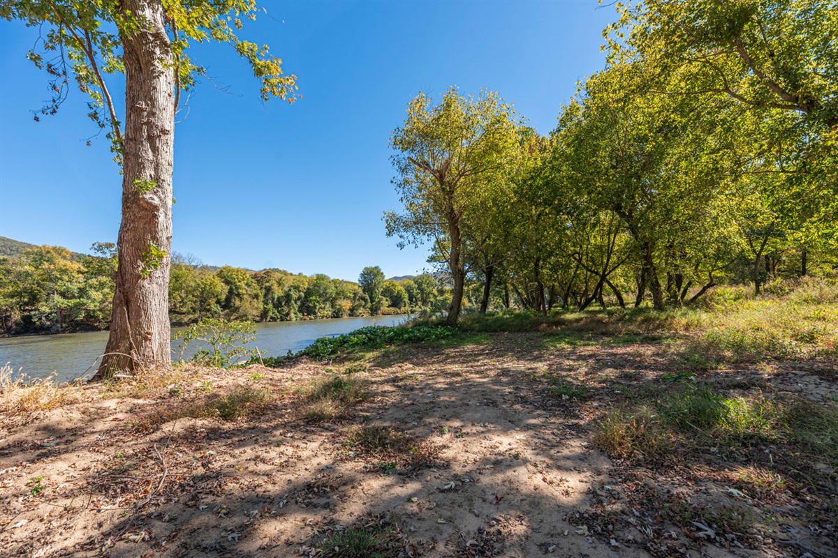 Walking towards the pathway to the river through the large field