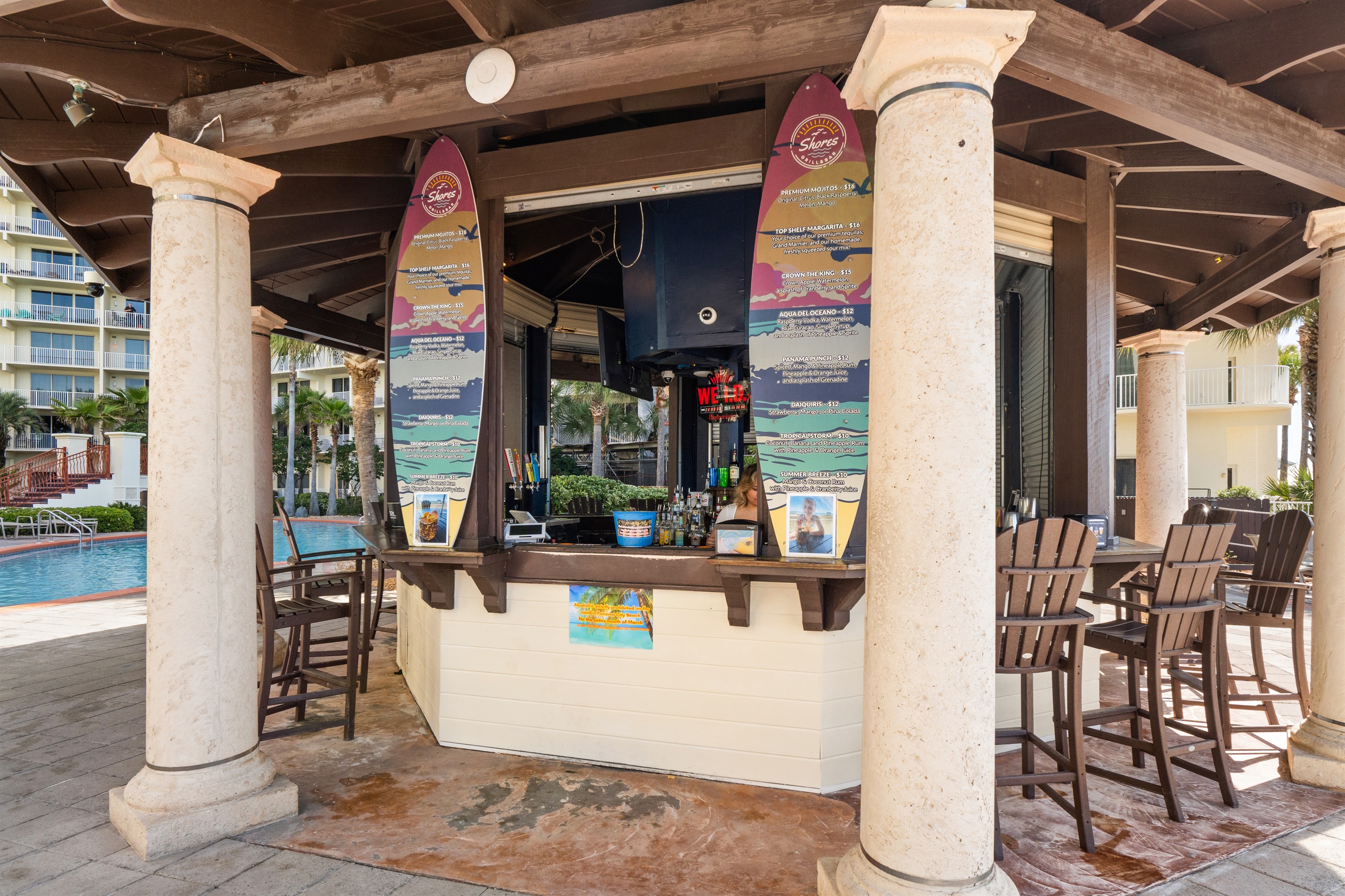 Ready to serve up your favorite tropical drinks at the tiki bar!