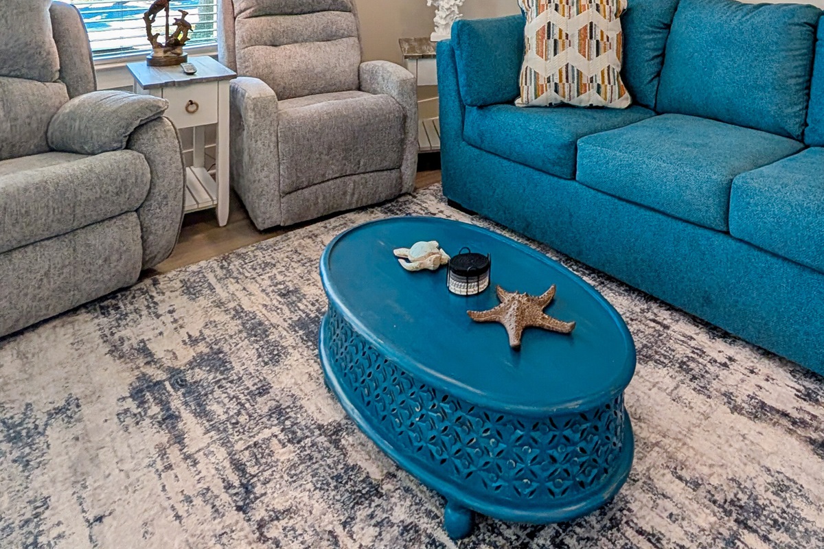 Living room with queen sofa sleeper