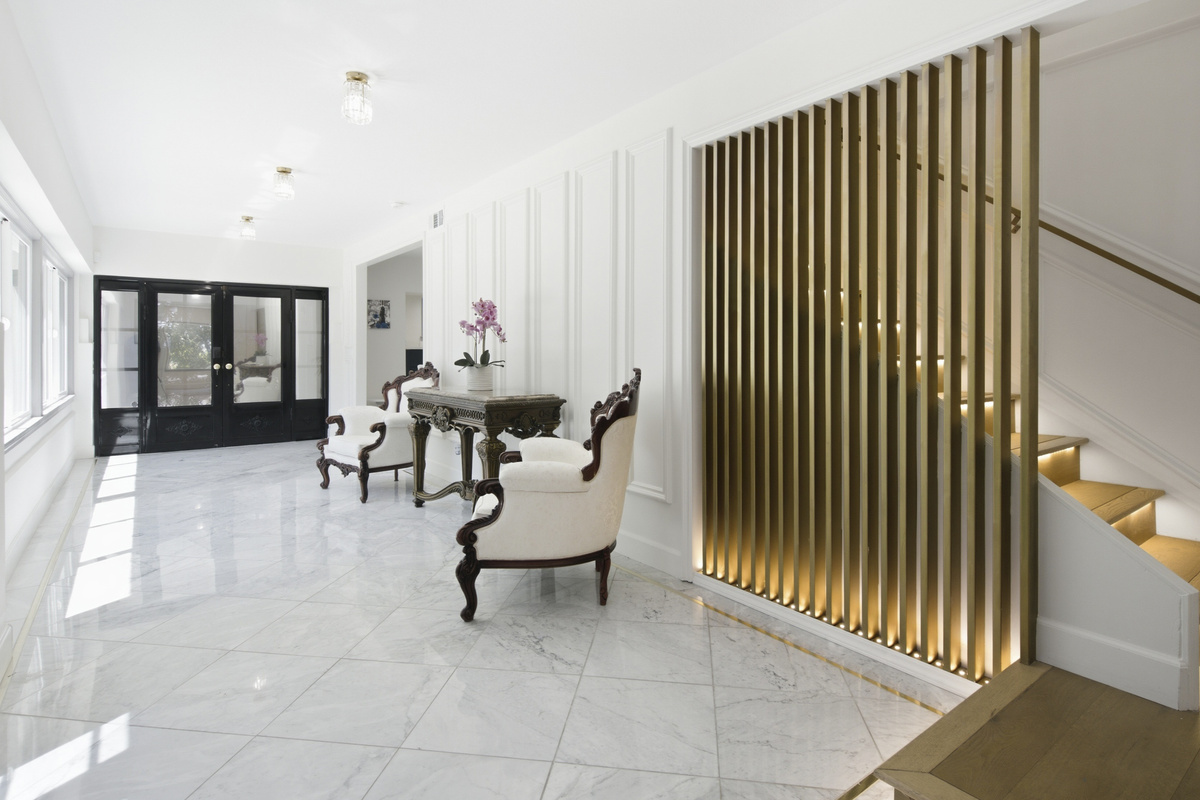 Elegant from every angle, this beautifully designed staircase brings a sophisticated touch to the space.