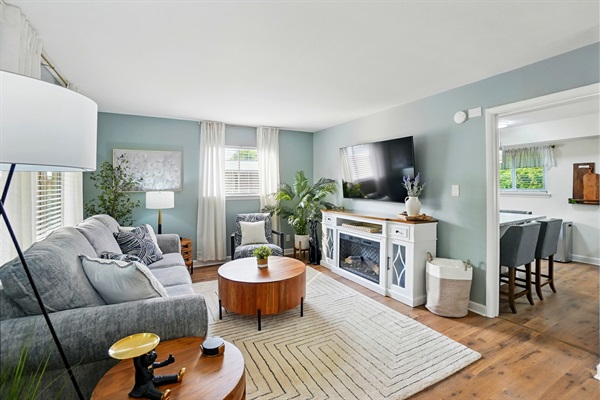 Family Room with Electric Fireplace