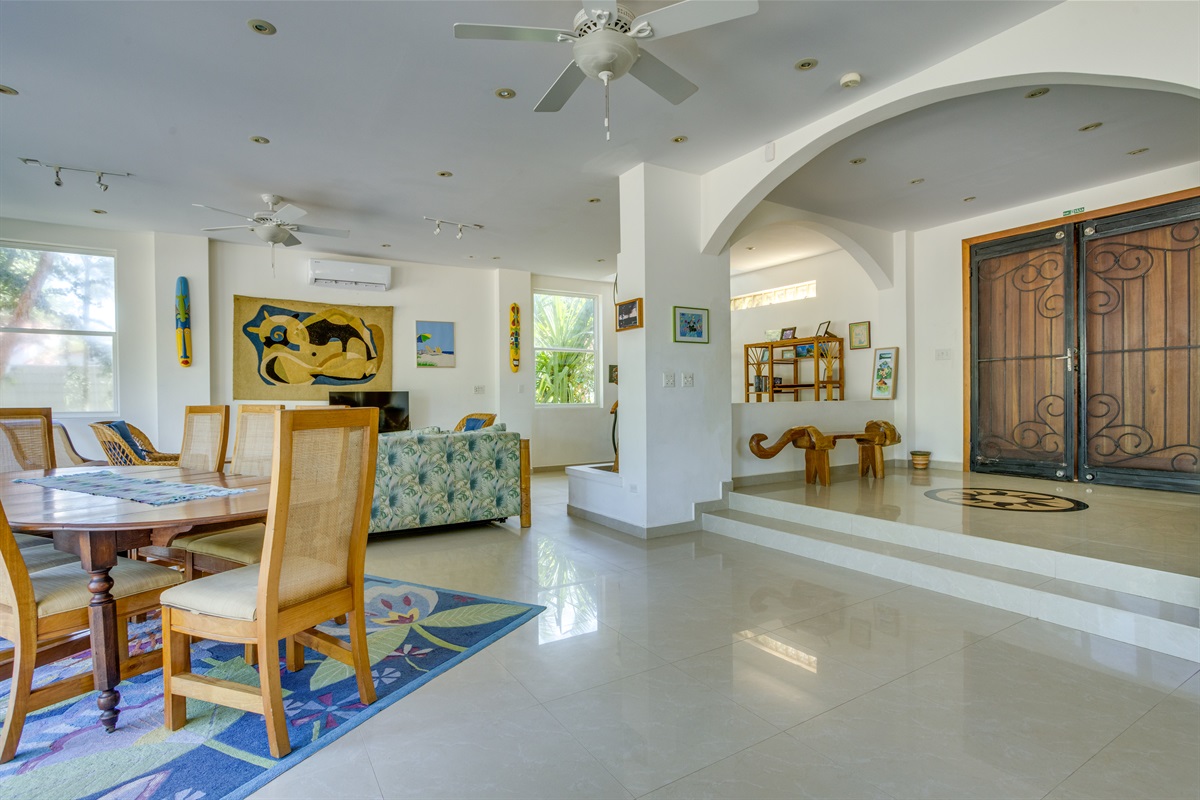 Open living space with air conditioning