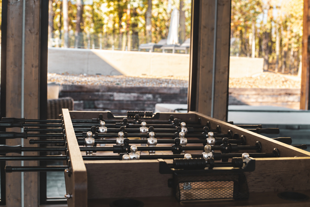 Foosball table for family fun