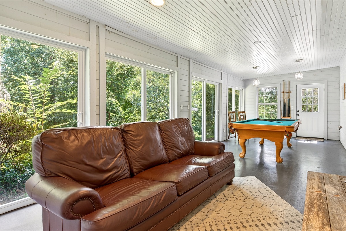 Couch in the game room