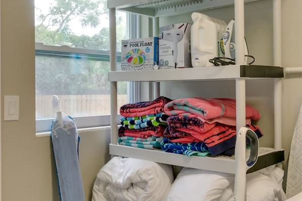 Beach Gear, Iron/Ironing Board and Extra Supplies