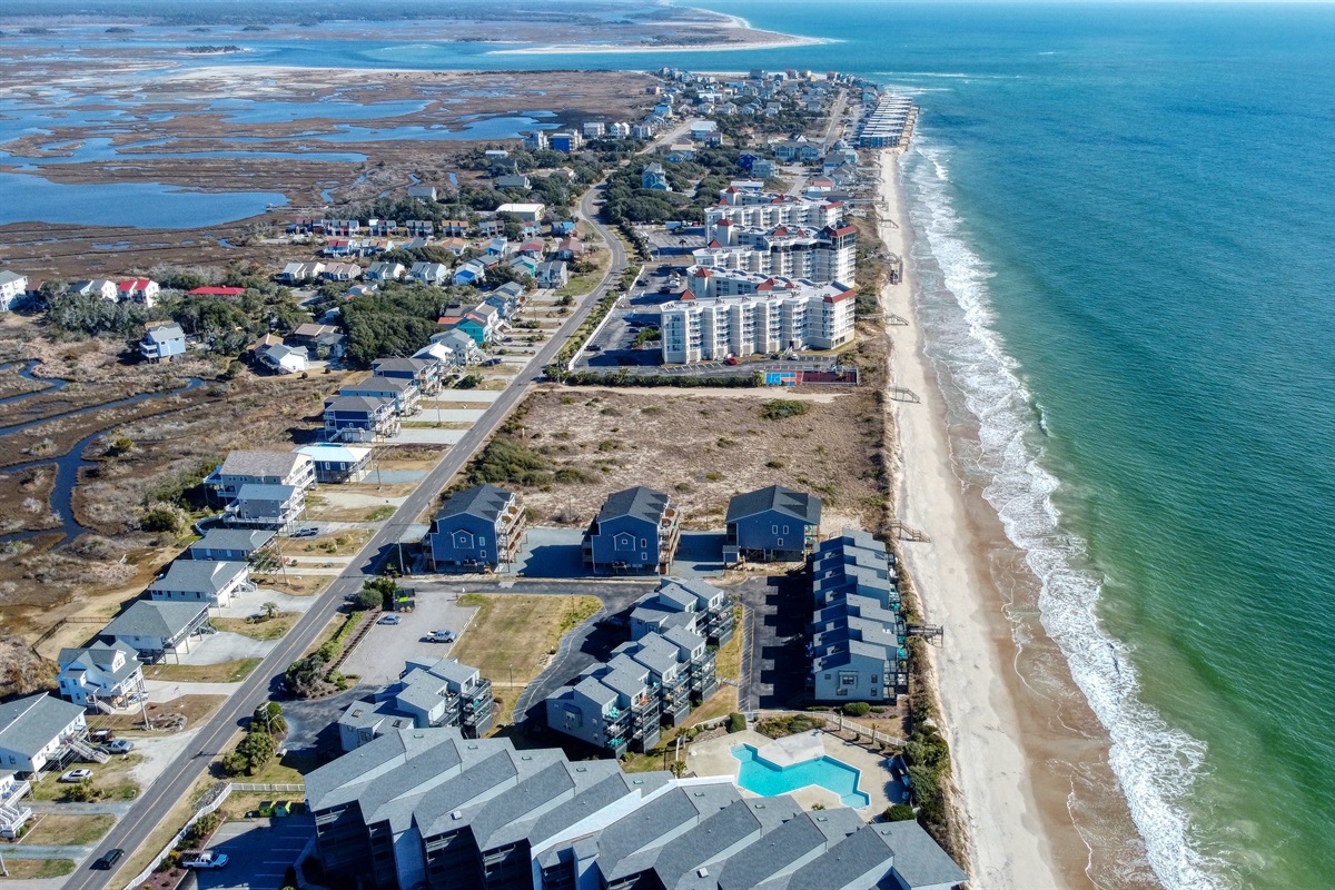 Drone view of coastal canvas