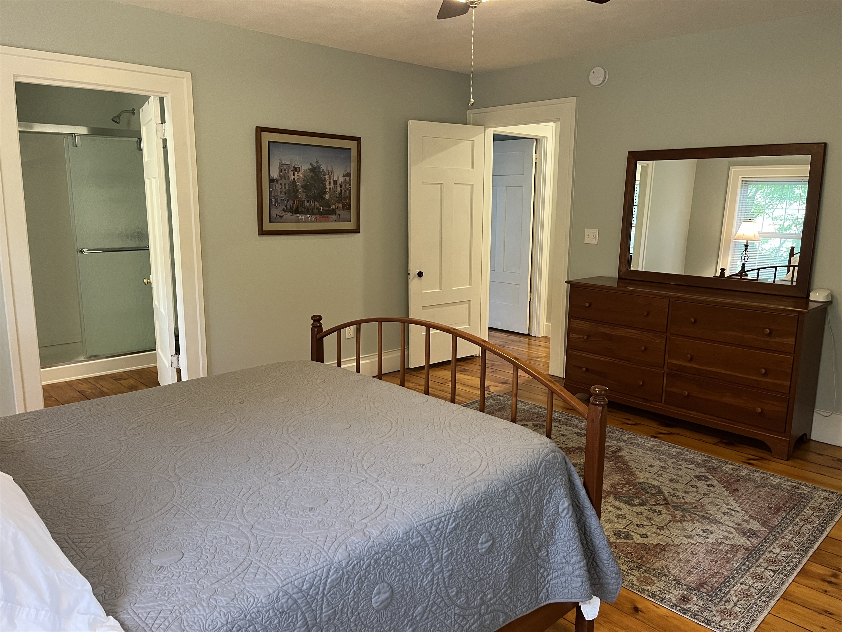 Cloverleaf Farm 2nd floor primary bedroom #2 with Queen and en-suite bathroom.