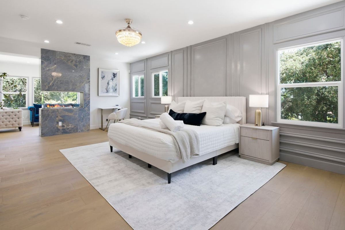 A stylish bedroom designed for cozy nights, restful mornings, and a stay you’ll love.