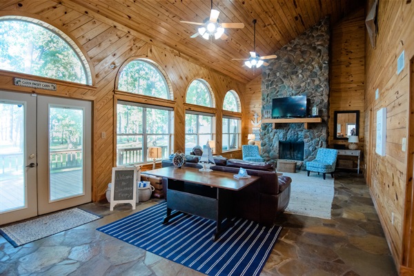 Spacious with multiple hang out areas both inside and out