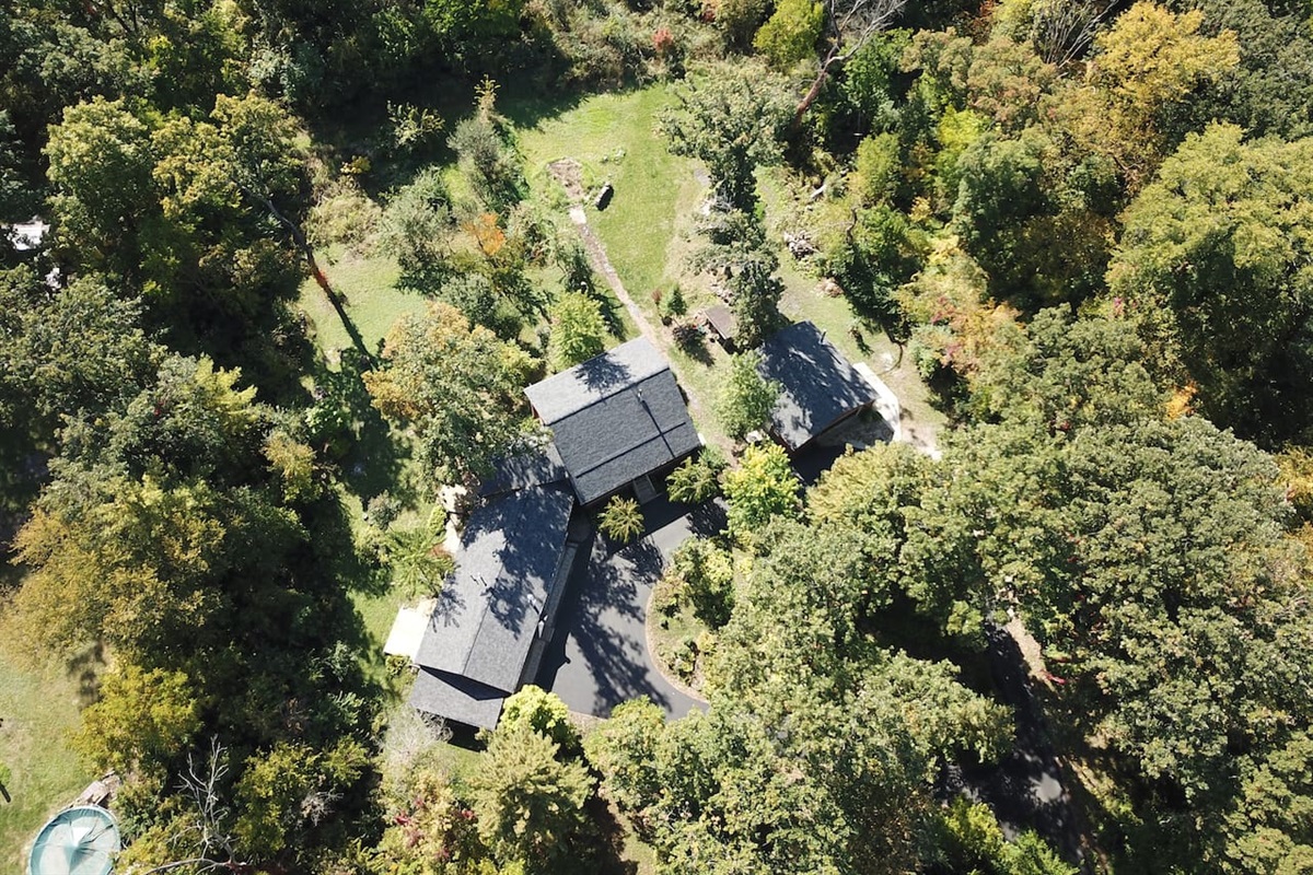 Arial view of property before the gazebo was built.
