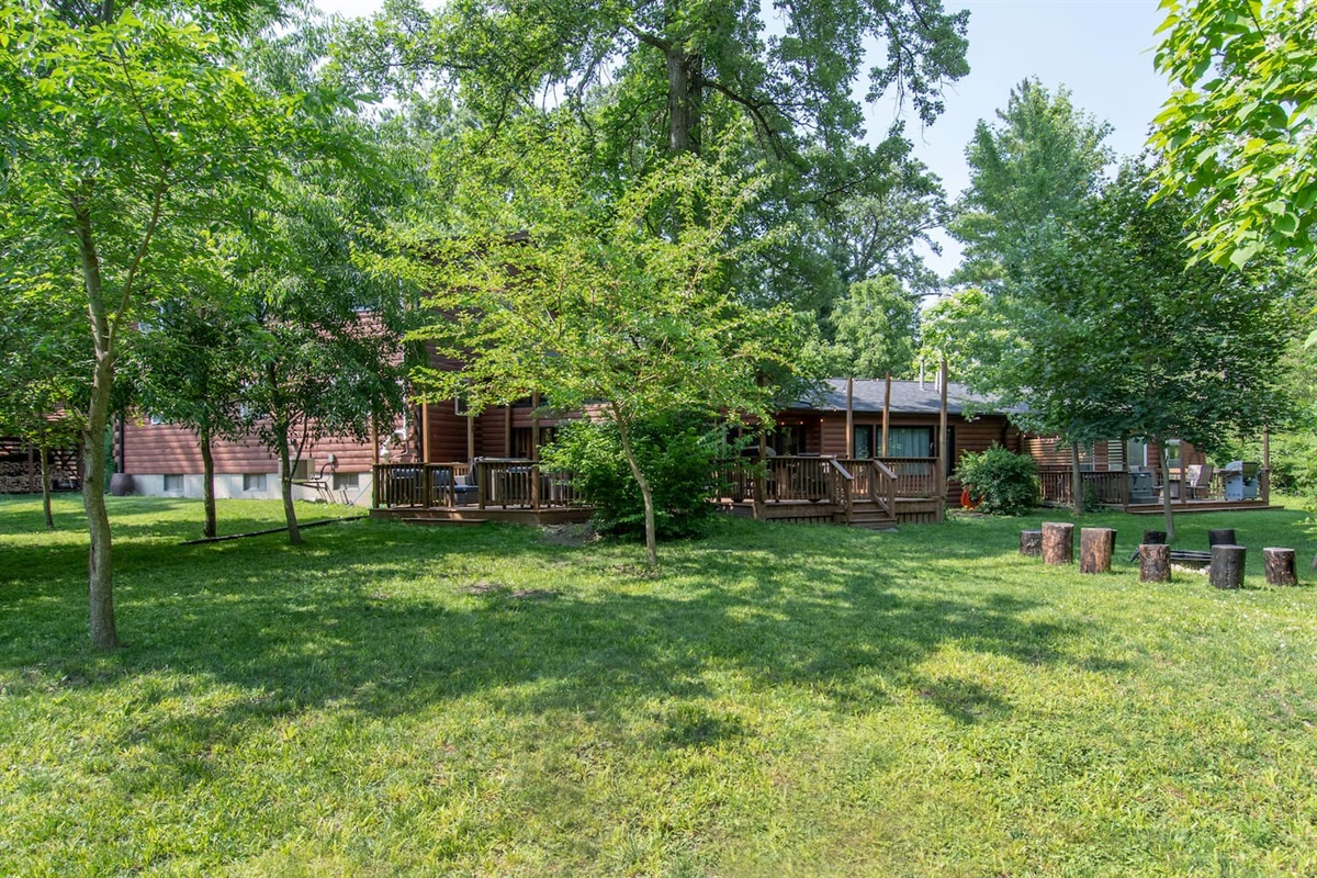 View from back yard toward the back of the whole house. 