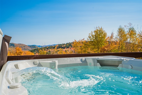 This beautiful location features a cozy hot tub!