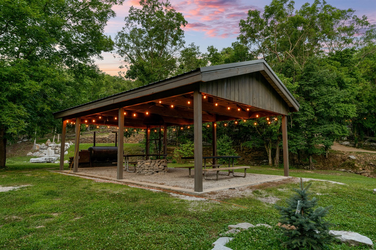 Pavilion With Smoker And Fire Pit