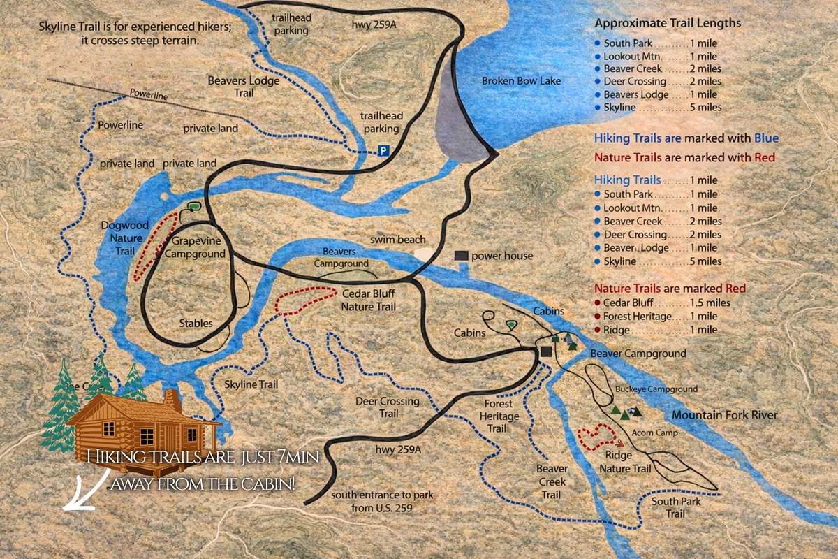 Check out some local hiking trails! Most are starting within 7min of the cabin