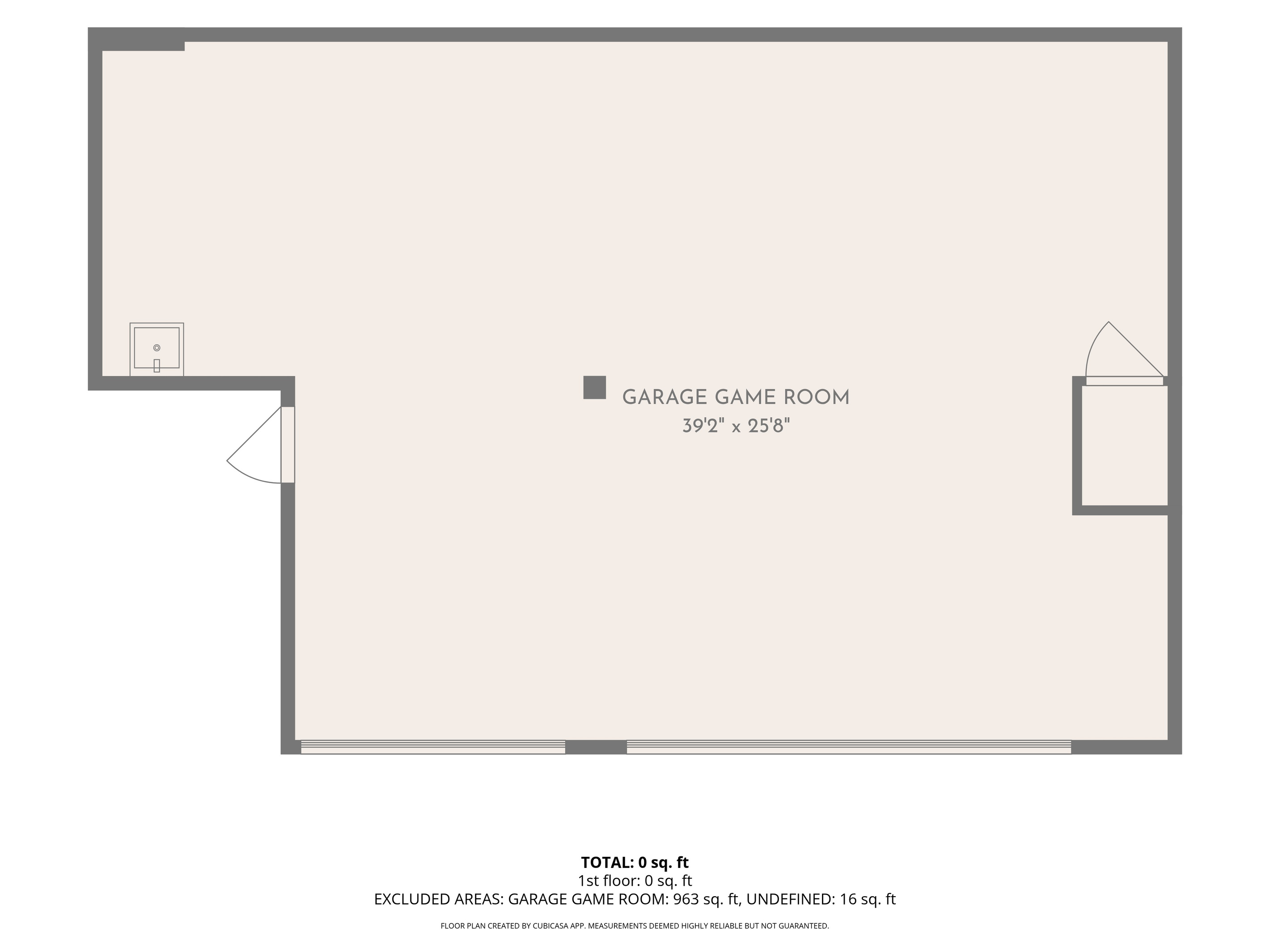 Shared Garage Game room layout.