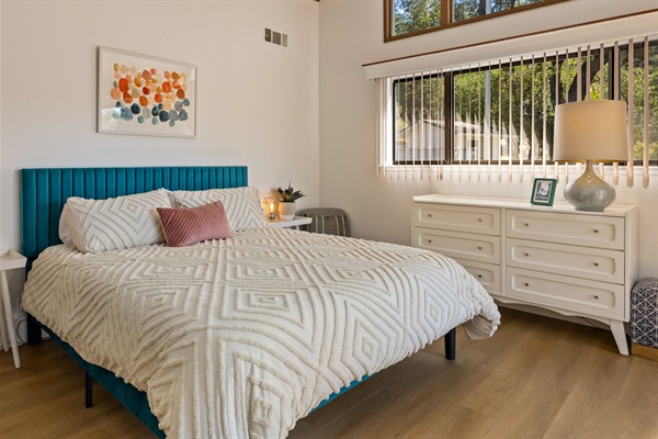 Master suite with King memory foam bed