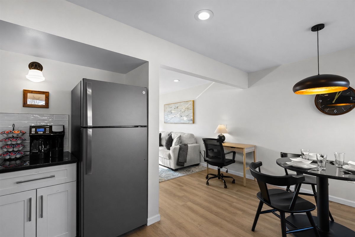 Open-concept layout connecting the kitchen, dining, and living areas—designed for comfort, functionality, and an easy, relaxed stay.