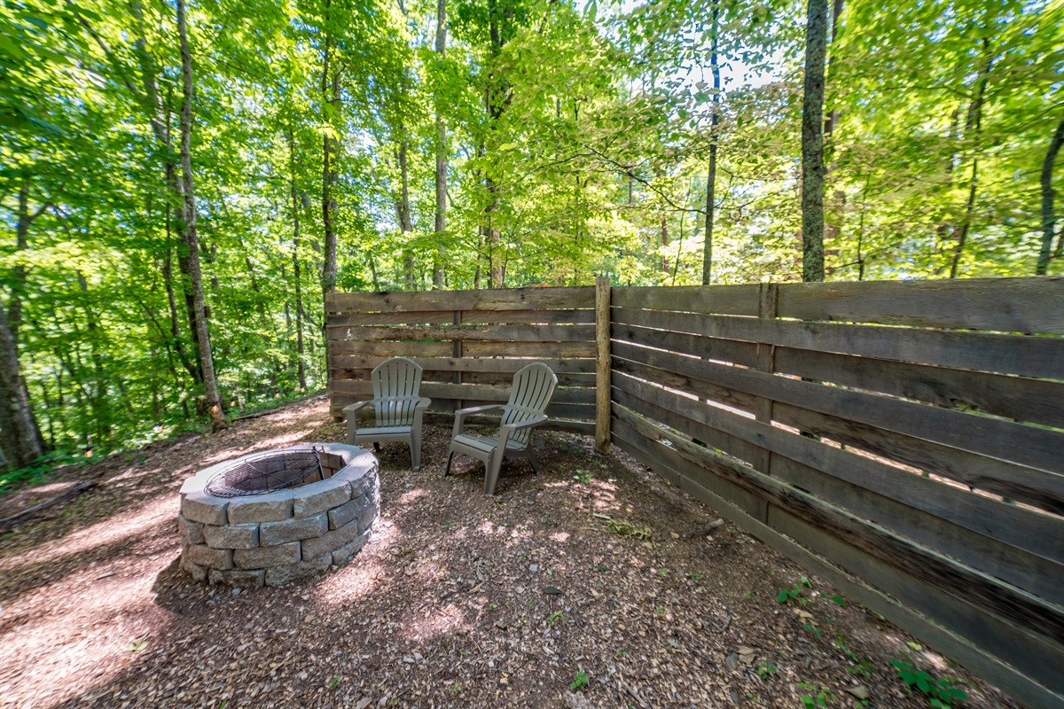 Fire pit just outside of the tent