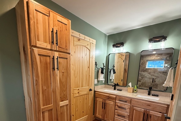 Primary Bathroom with two sinks.