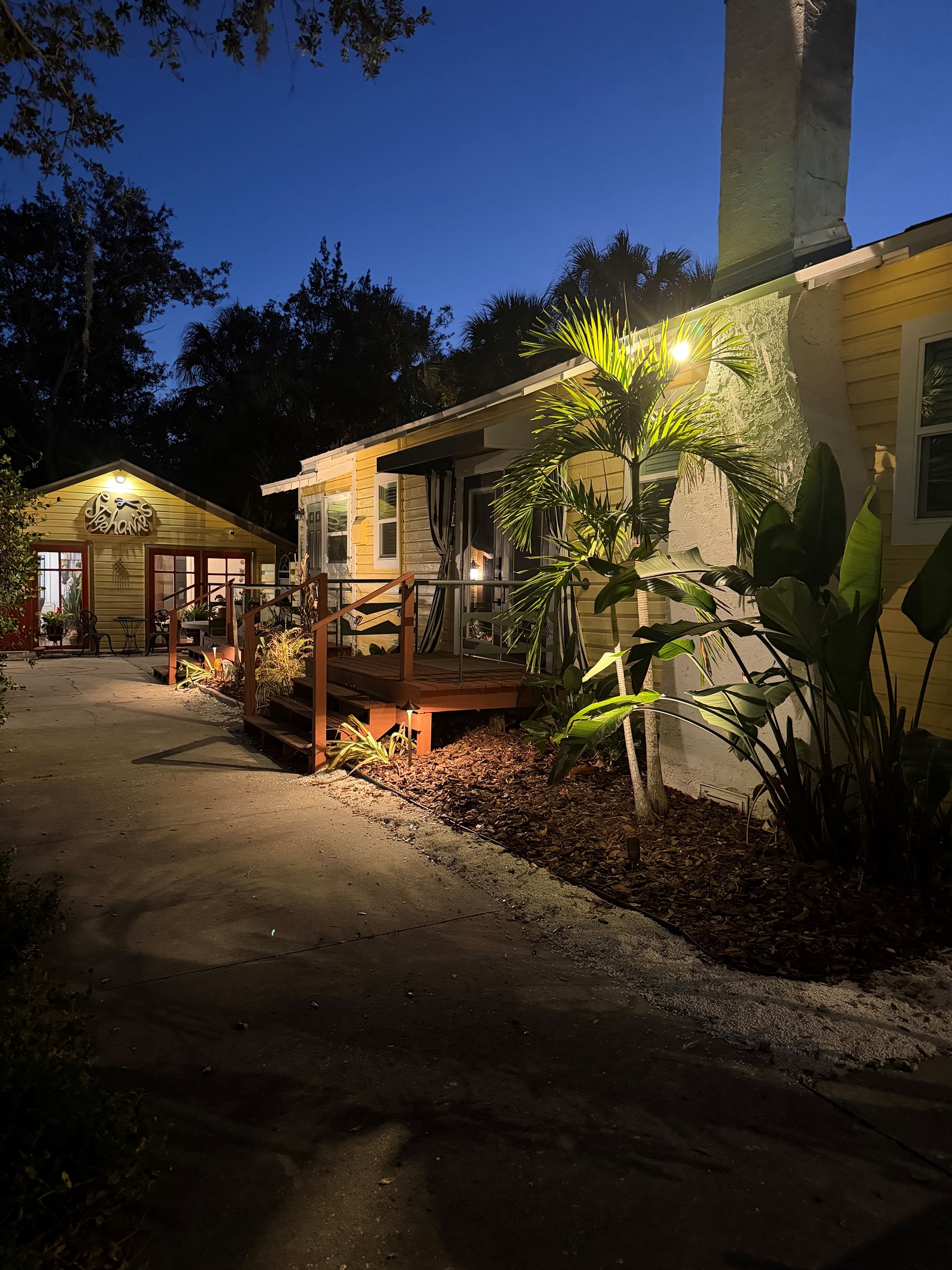 Side of House with Back Building Hair Salon