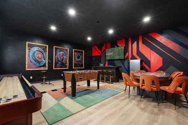 Turn up the fun with karaoke, foosball battles, and your own stylish bar lounge