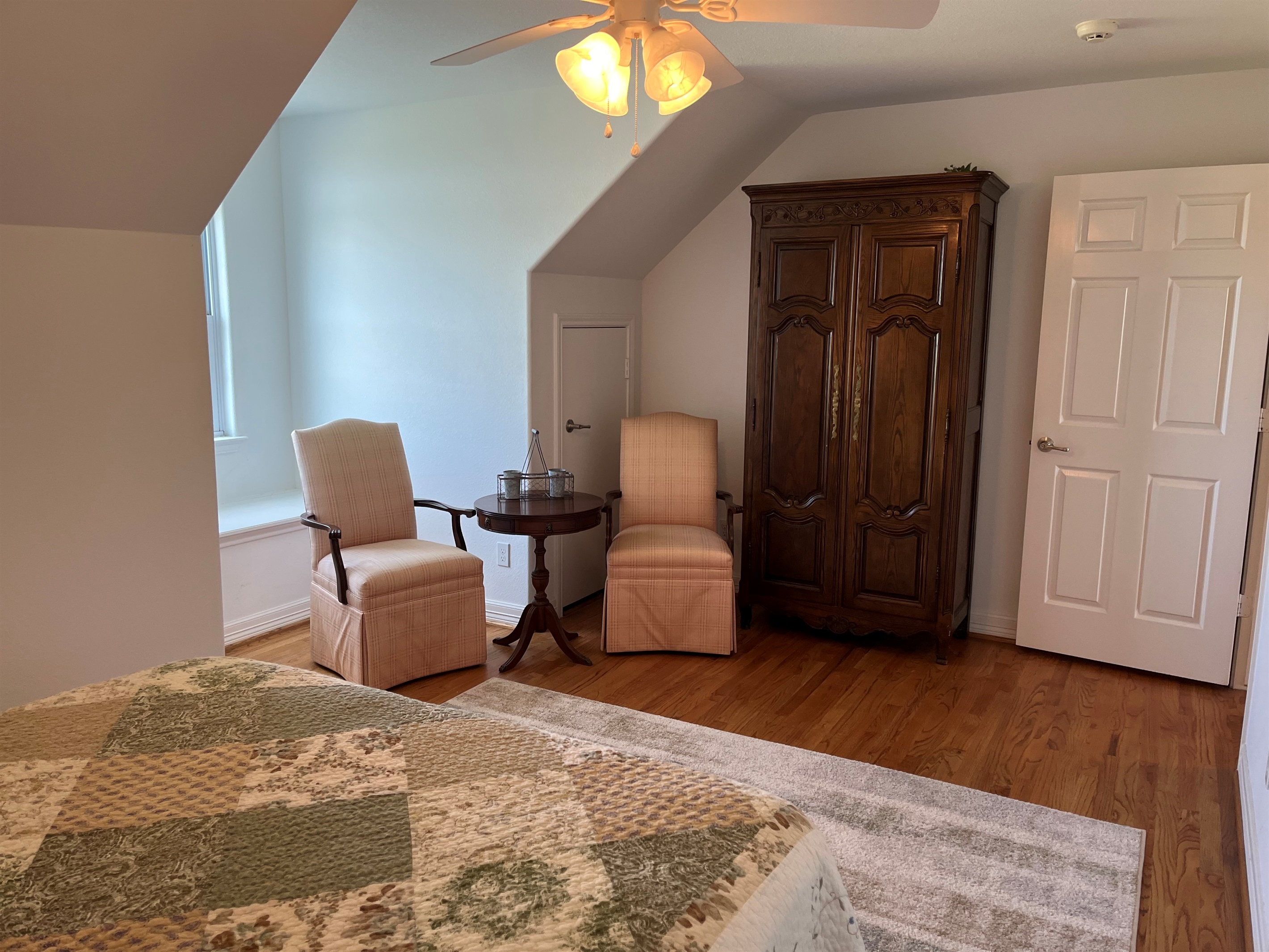 Window seat and separate in room seating.