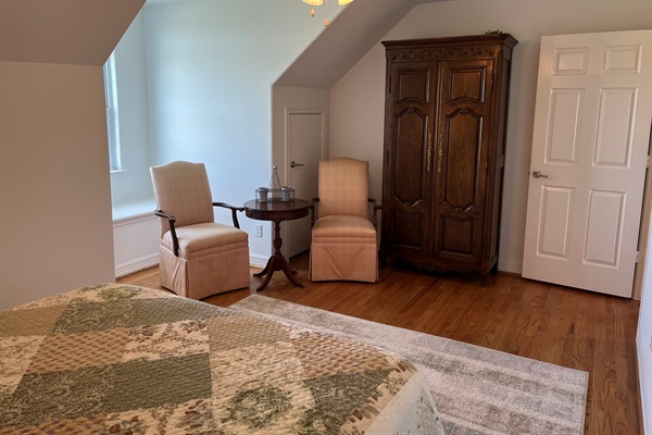 Window seat and separate in room seating.