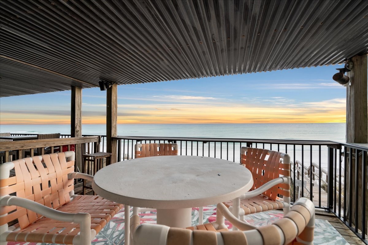 2nd Floor Patio has dining and bar seating + gas grill!